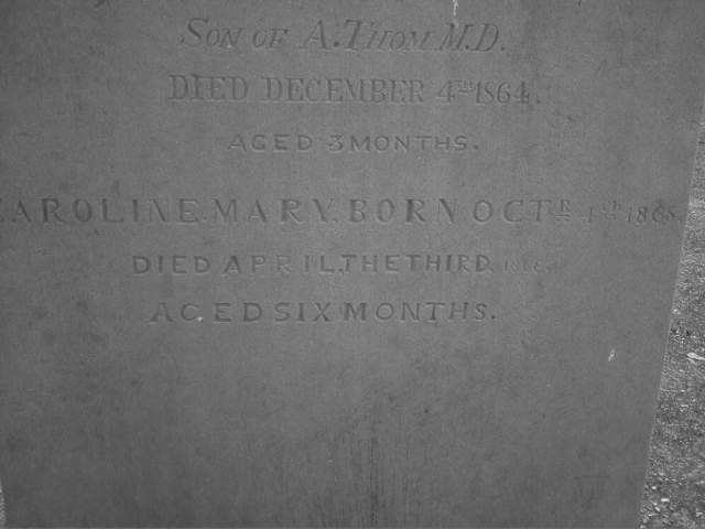 THOM son 1864-1864, THOM Caroline Mary 1865-1866