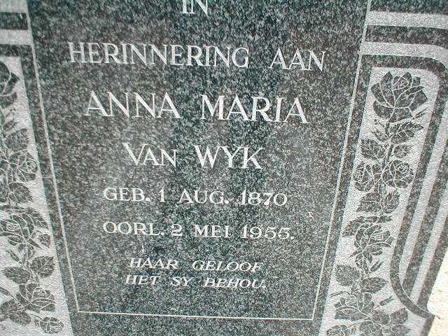 WYK Anna Maria, van 1870-1955