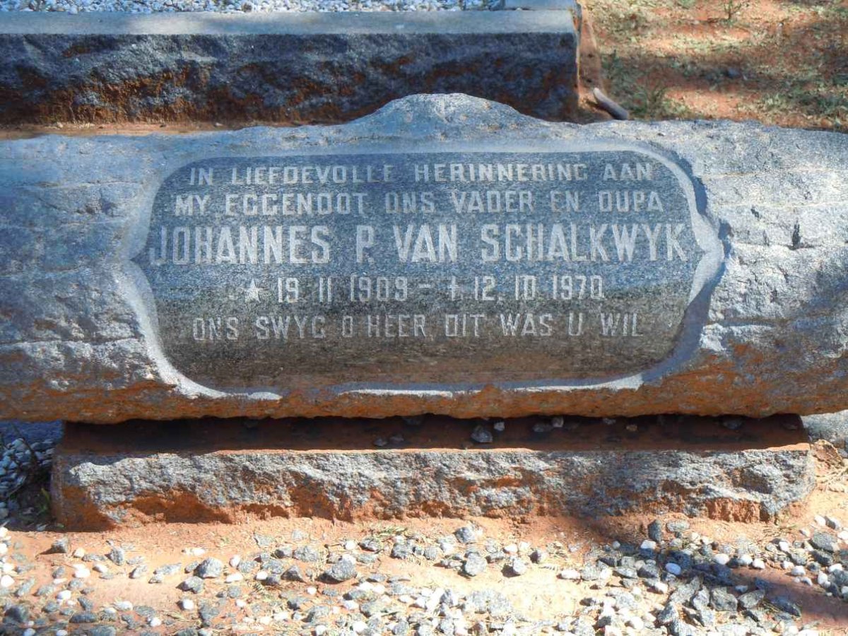 SCHALKWYK Johannes P., van 1909-1970