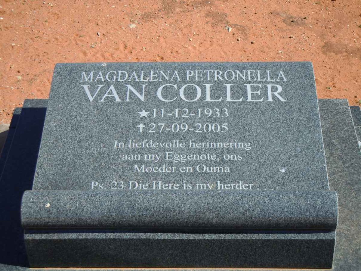 COLLER Magdalena Petronella, van 1933-2005