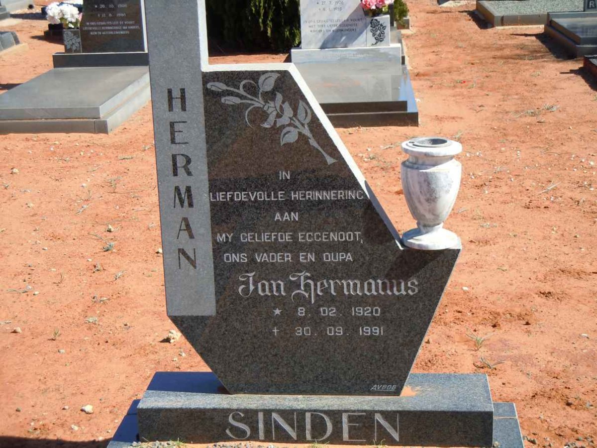 SINDEN Jan Hermanus 1920-1991