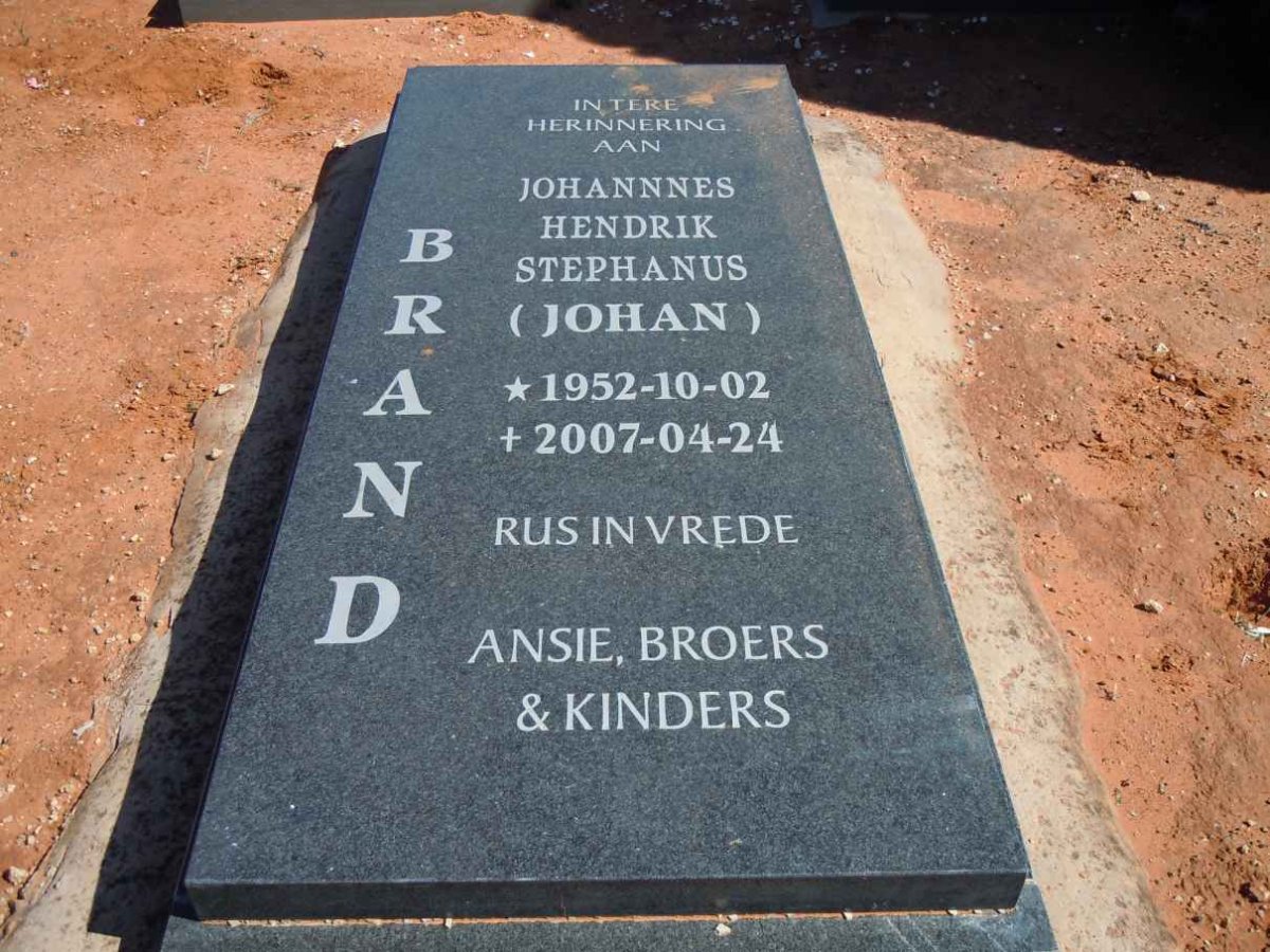 BRAND Johannes Hendrik Stephanus 1952-2007