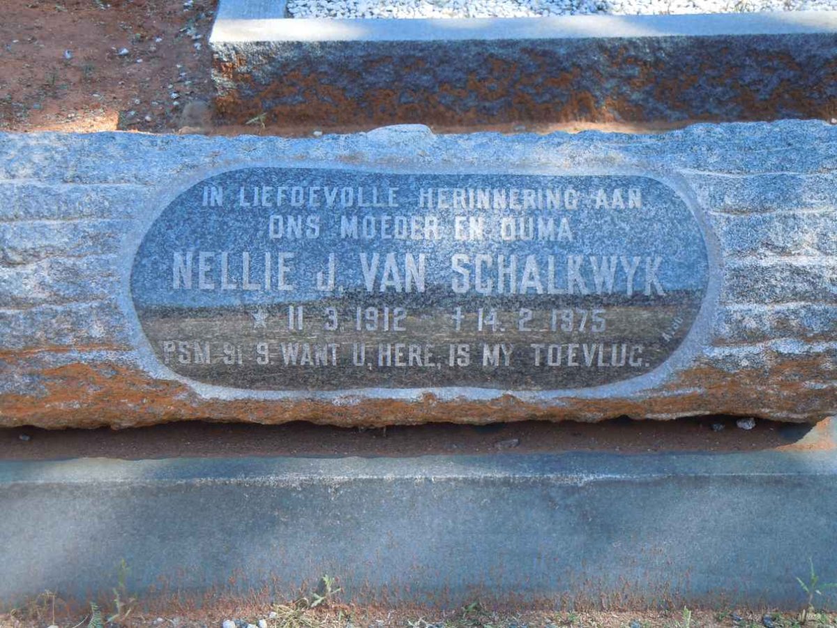 SCHALKWYK Nellie J., van 1912-1975