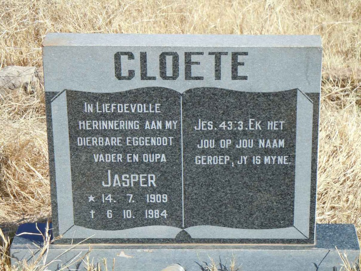 CLOETE Jasper 1909-1984