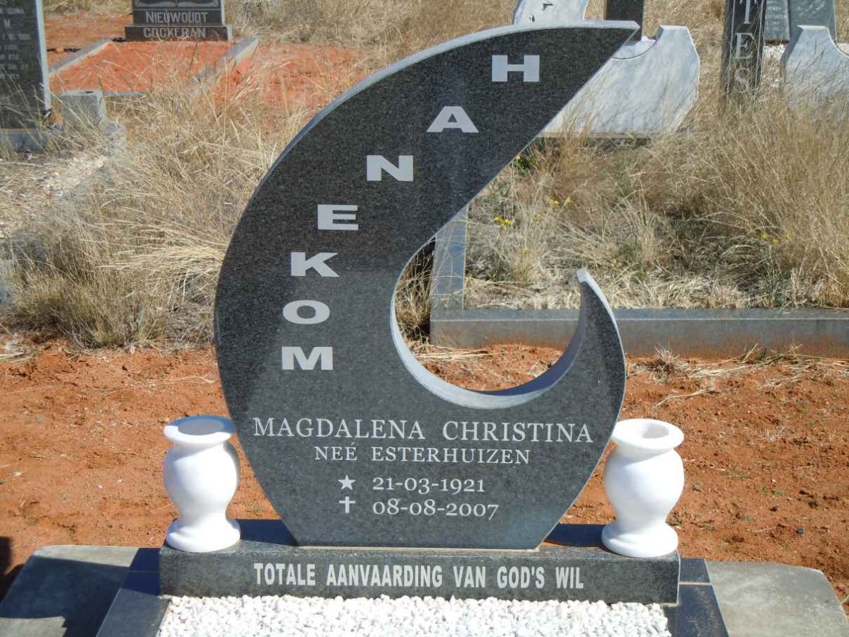 HANEKOM Magdalena Christina nee ESTERHUIZEN 1921-2007
