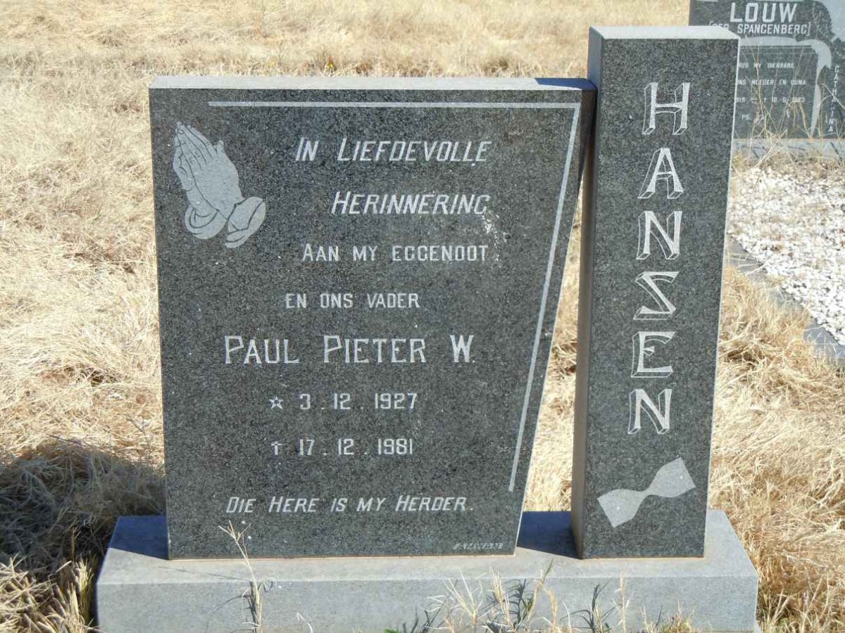 HANSEN Paul Pieter W. 1927-1981