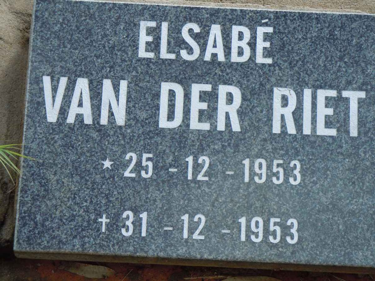 RIET Elsabé, van der 1953-1953