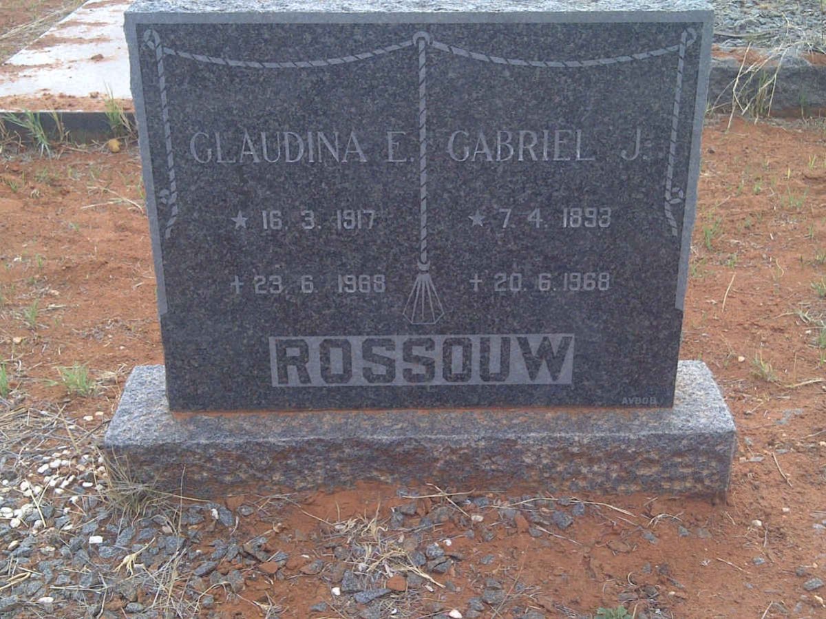 ROSSOUW Gabriel J. 1893-1968 &amp; Glaudina E. 1917-1968