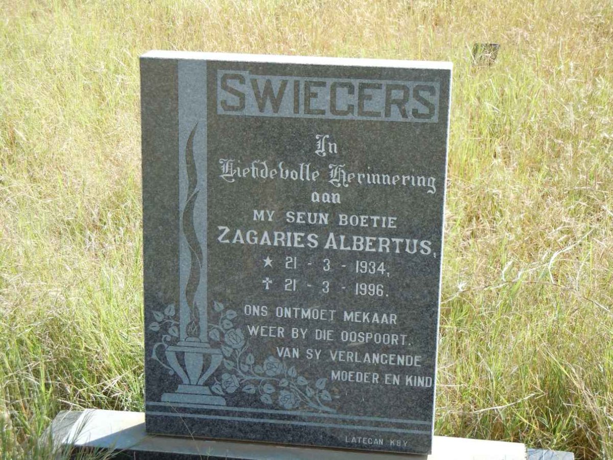 SWIEGERS Zagaries Albertus 1934-1996