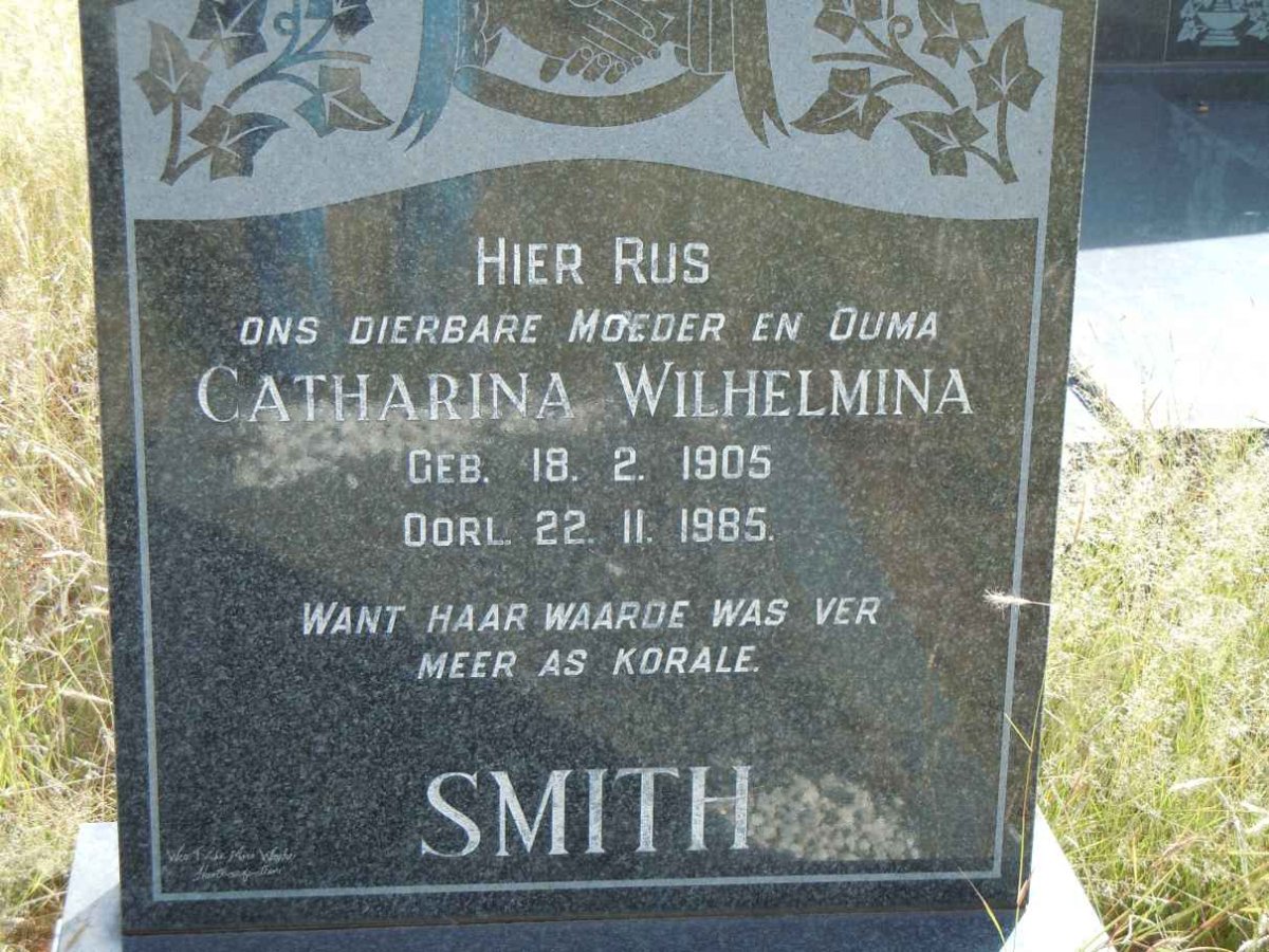 SMITH Catharina Wilhelmina 1905-1985