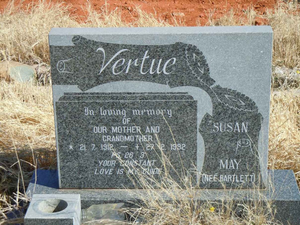 VERTUE Susan May nee BARTLETT 1912-1992