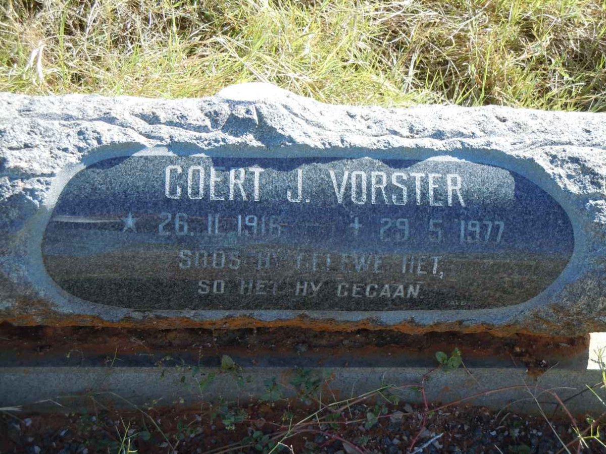 VORSTER Coert J. 1916-1977