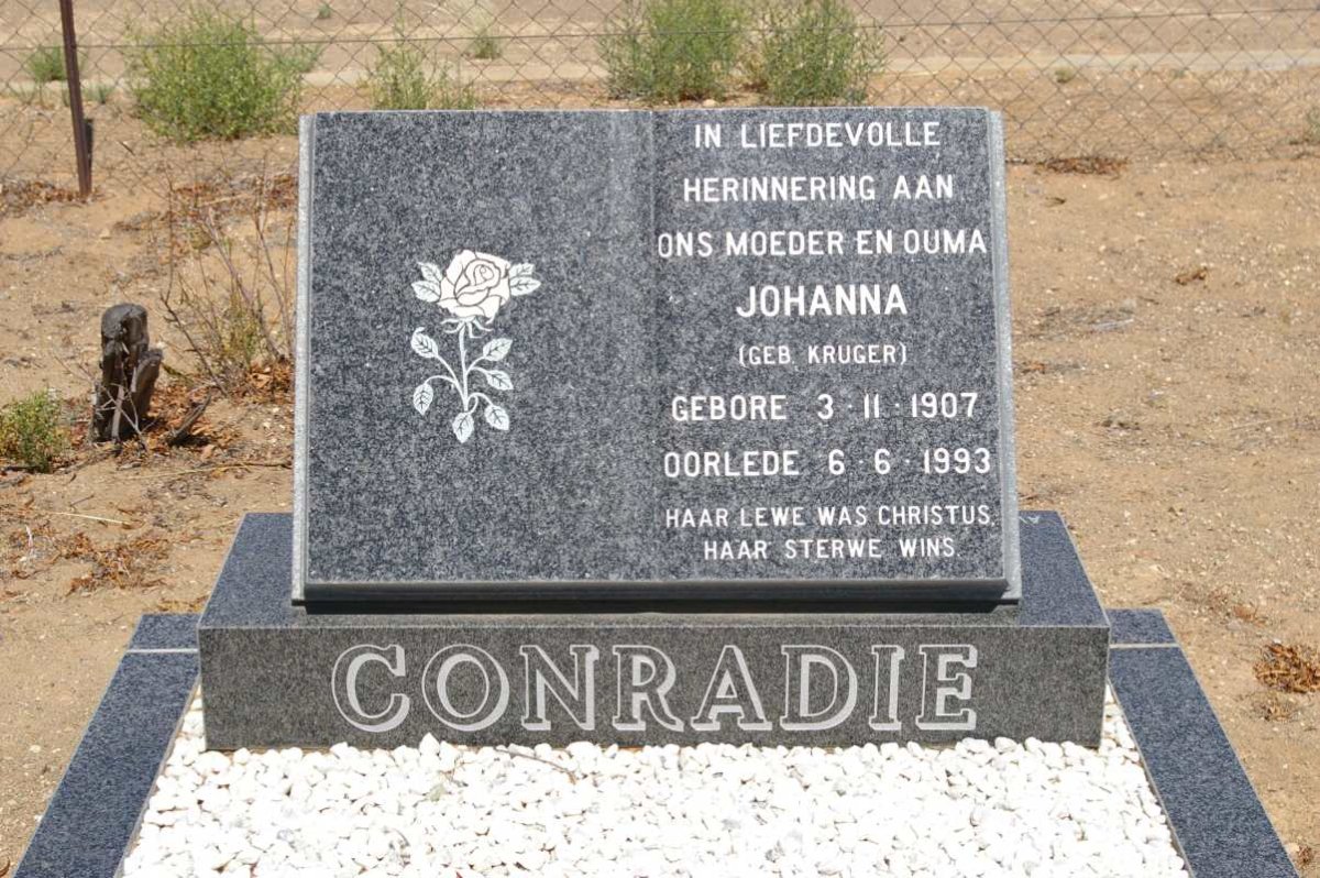 CONRADIE Johanna nee KRUGER 1907-1993