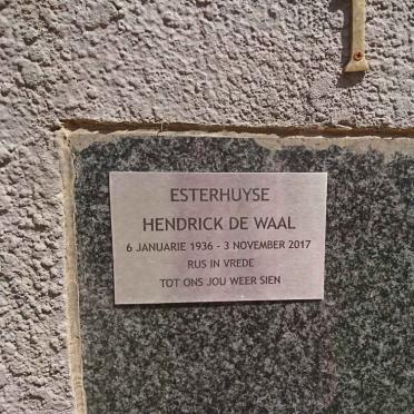 ESTERHUYSE Hendrick de Waal 1936-2017