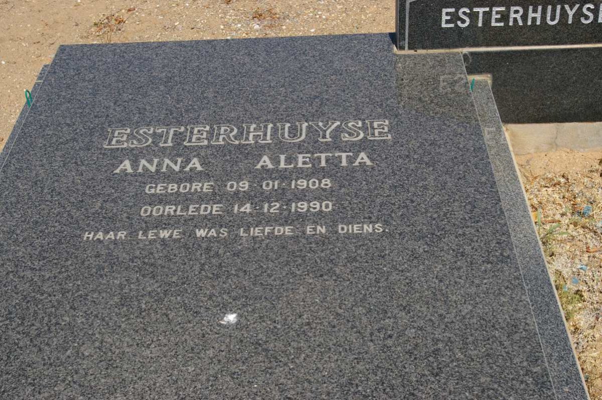 ESTERHUYSE Anna Aletta 1908-1990