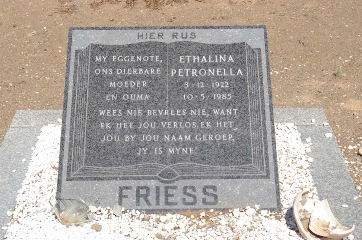 FRIESS Ethalina Petronella 1922-1985