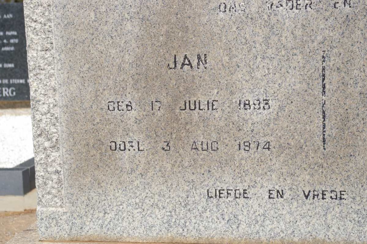 GROBBELAAR Jan 1893-1974 &amp; Hester W. 1897-1949