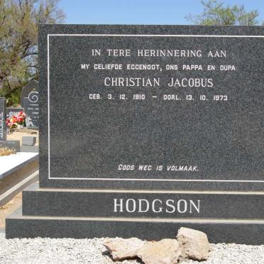 HODGSON Christian Jacobus 1910-1973