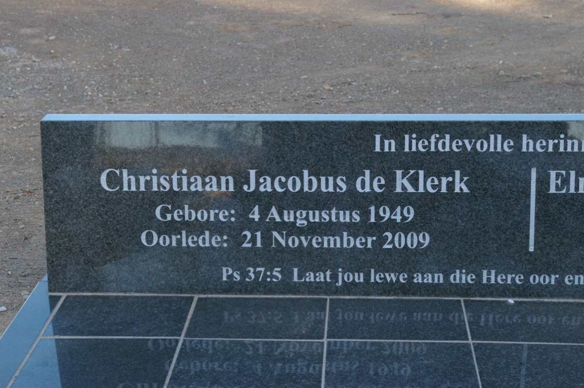 KLERK Christiaan Jacobus, de 1949-2009 &amp; Elmare SPANGENBERG 1953-
