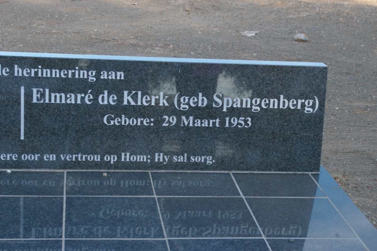 KLERK Christiaan Jacobus, de 1949-2009 &amp; Elmare SPANGENBERG 1953-