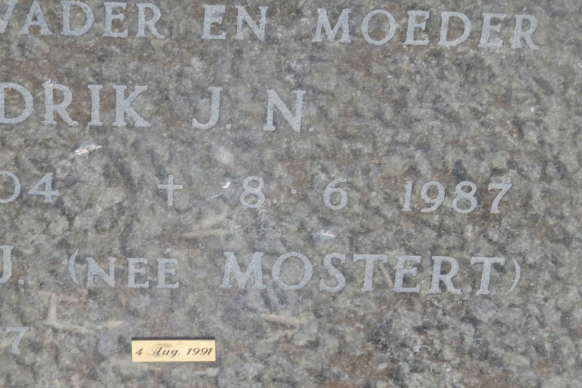 KOTZE Hendrik J.N. 1904-1987 &amp; Johanna J. MOSTERT 1907-1991