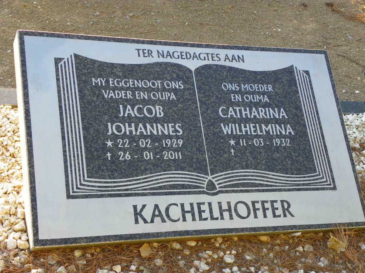 KACHELHOFFER Jacob Johannes 1929-2011 &amp; Catharina Wilhelmina 1932-