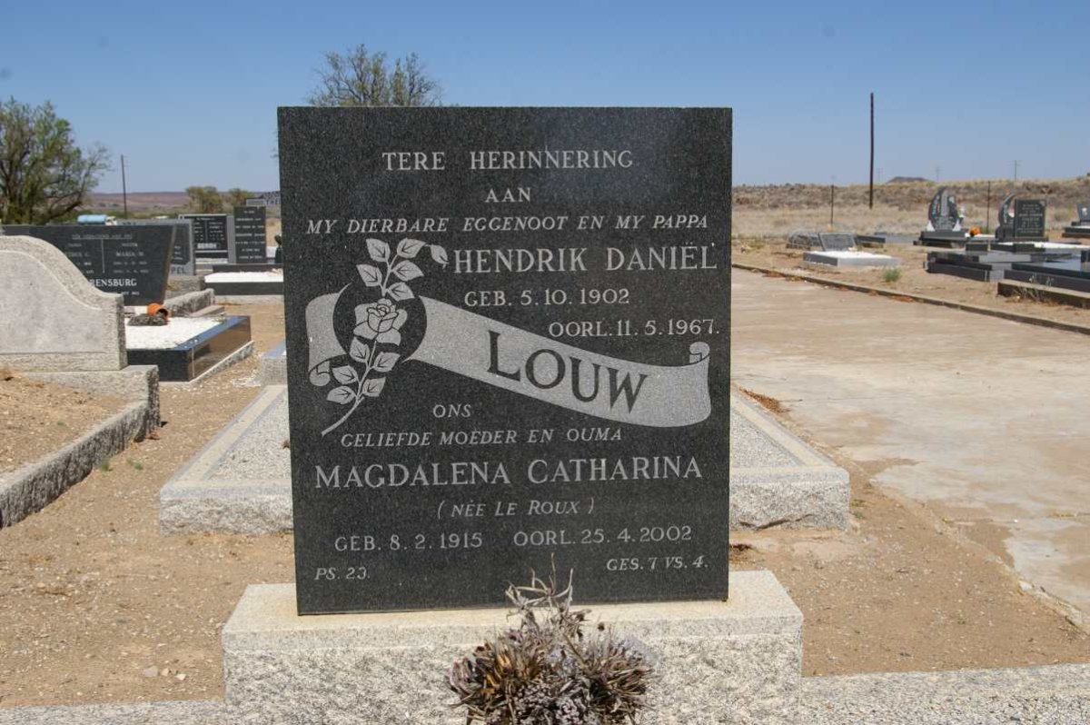 LOUW Hendrik Daniel 1902-1967 &amp; Magdalena Catharina LE ROUX 1915-2002