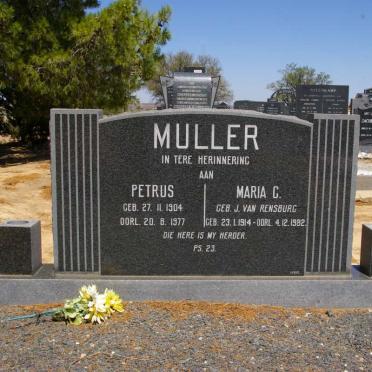MULLER Petrus 1904-1977 &amp; Maria C. J. VAN RENSBURG 1914-1982