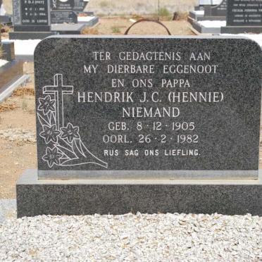 NIEMAND Hendrik J.C. 1905-1982