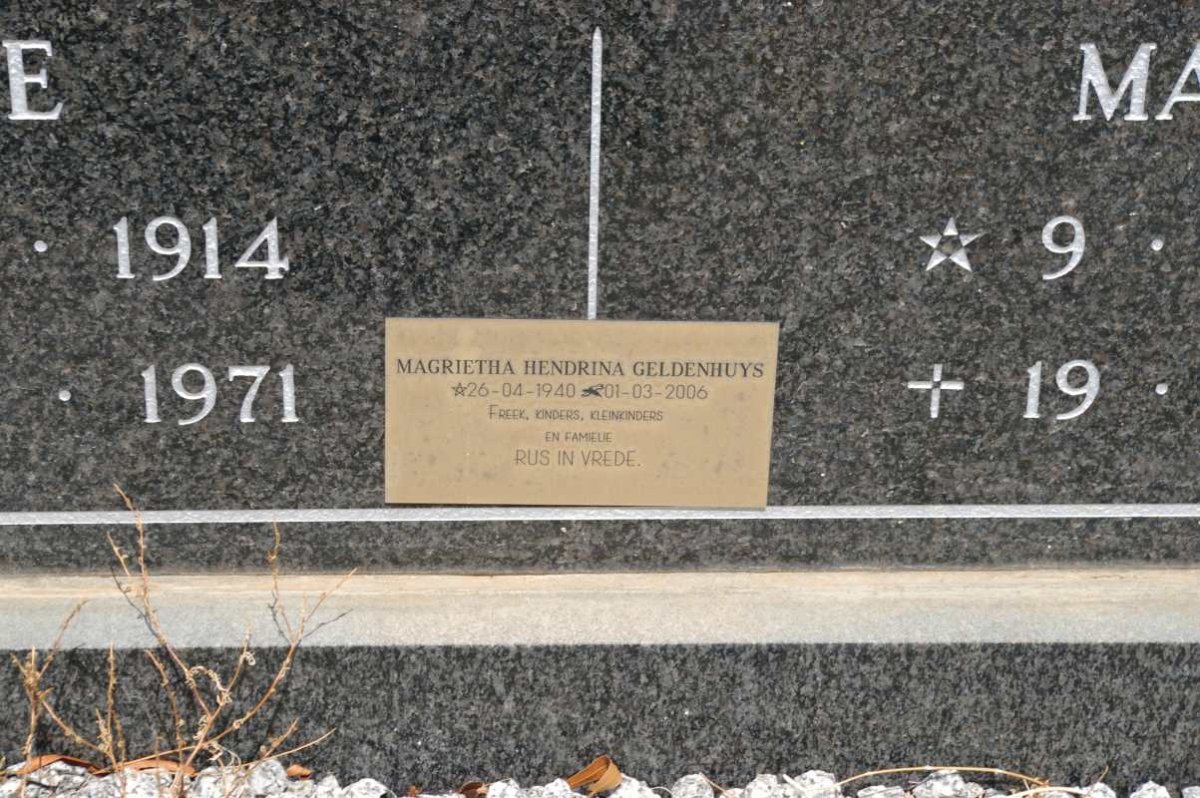 GELDENHUYS Magrietha Hendrina 1940-2006