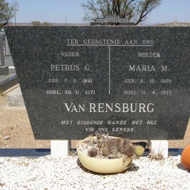 RENSBURG Petrus G., van 1891-1971 &amp; Maria M. 1900-1973