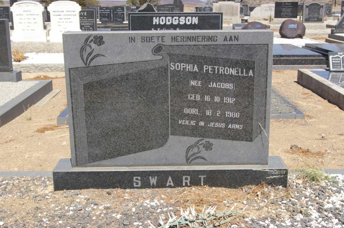 SWART Sophia Petronella nee JACOBS 1912-1980