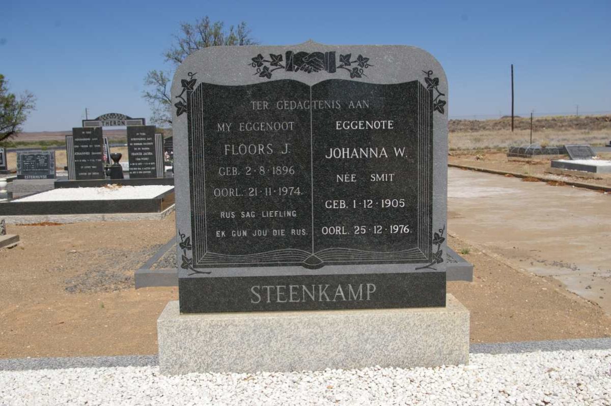 STEENKAMP Floors J. 1896-1974 &amp; Johanna W. SMIT 1905-1976