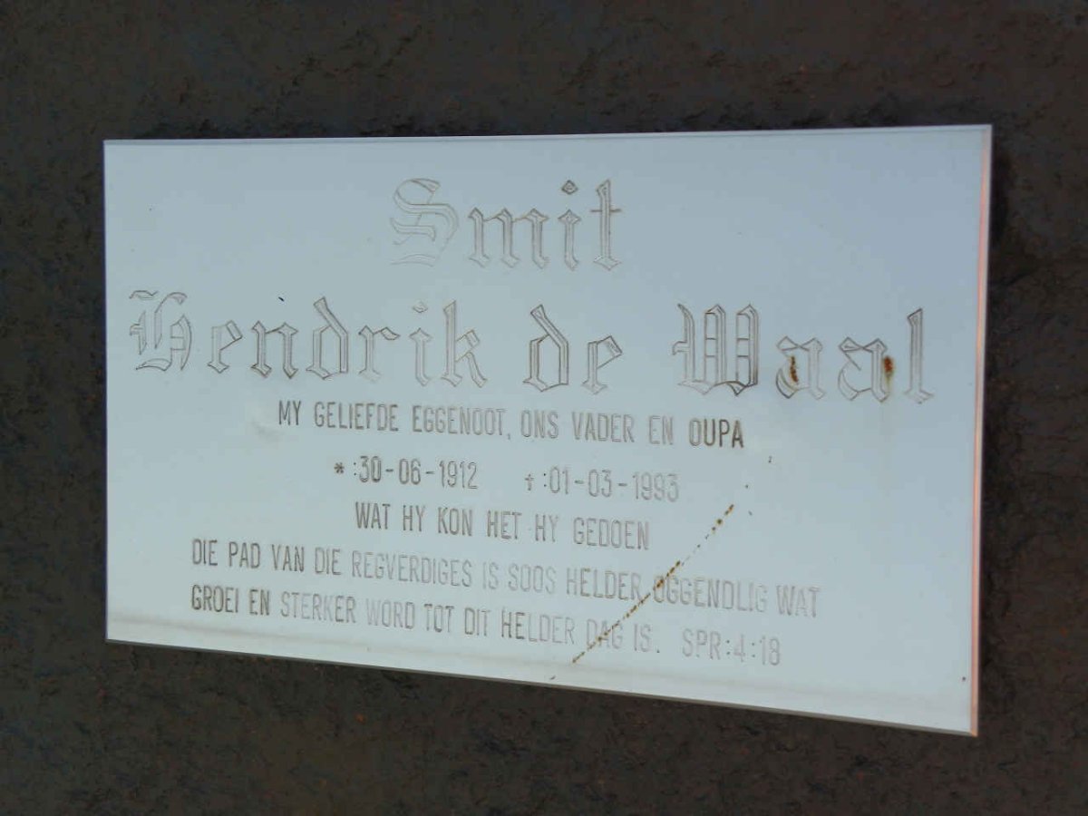 SMIT Hendrik de Waal 1912-1993