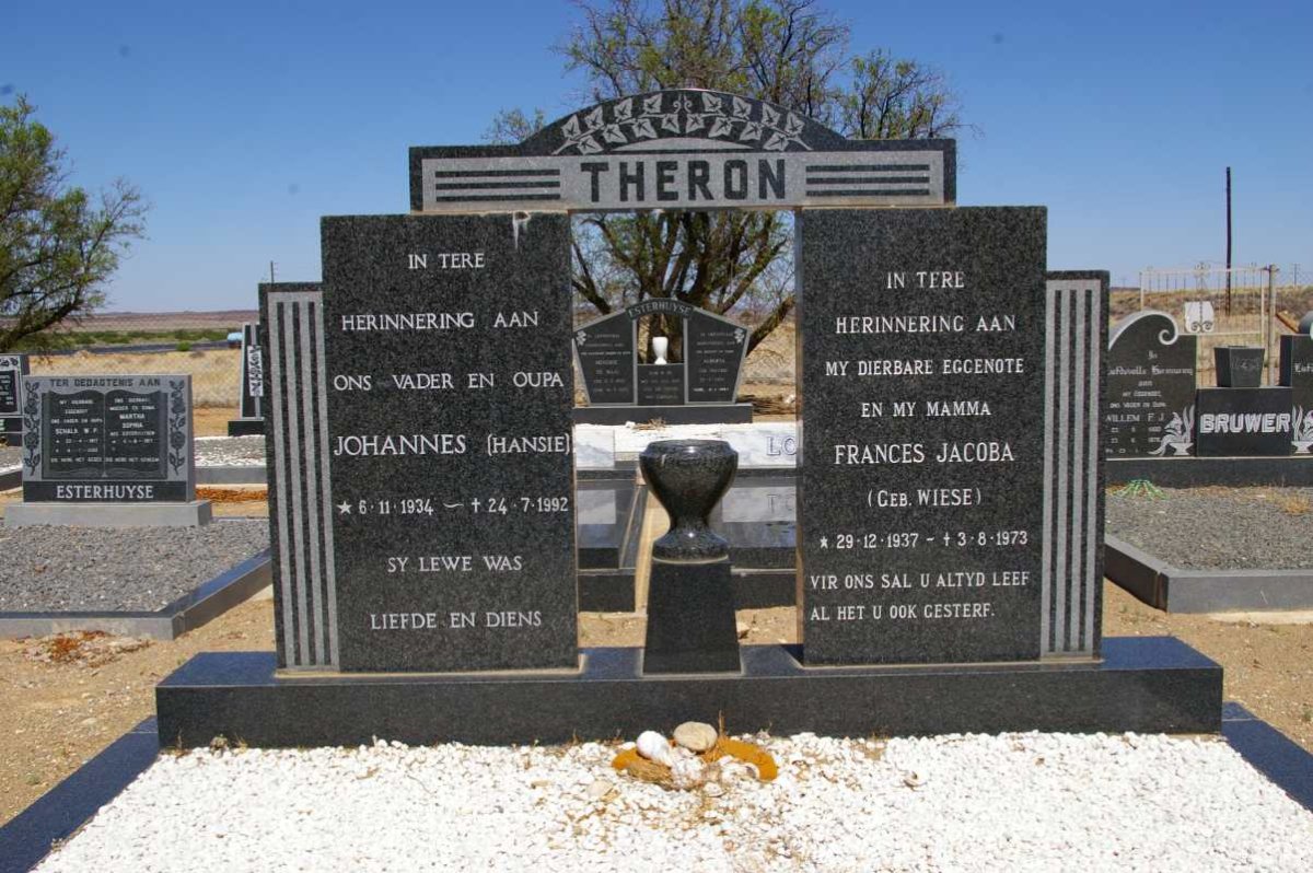 THERON Johannes 1934-1992 &amp; Frances Jacoba WIESE 1937-1973