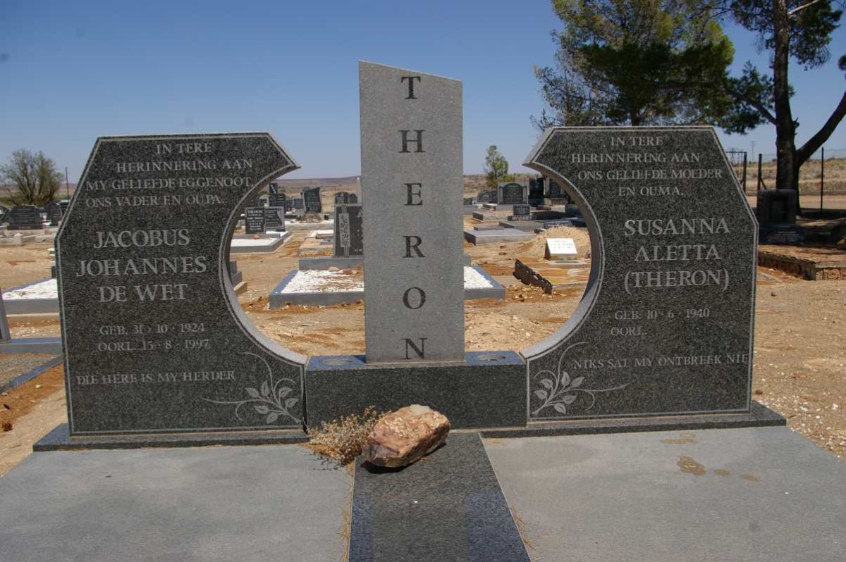 THERON Jacobus Johannes de Wet 1924-1997 &amp; Susanna Aletta THERON 1940-
