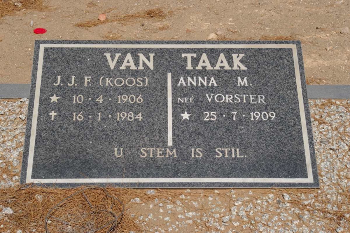 TAAK J.J.F., van 1906-1984 &amp; Anna M. VORSTER 1909-