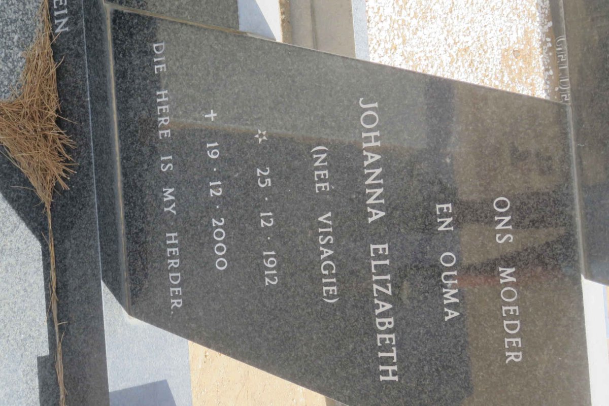 TOIT Sybrand Albertus, du 1907-1985 &amp; Johanna Elizabeth VISAGIE 1912-2000