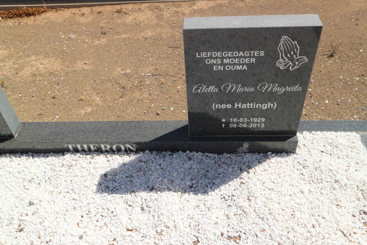 THERON Petrus Jacobus 1927-1999 &amp; Aletta Maria Magreita HATTINGH 1929-2013
