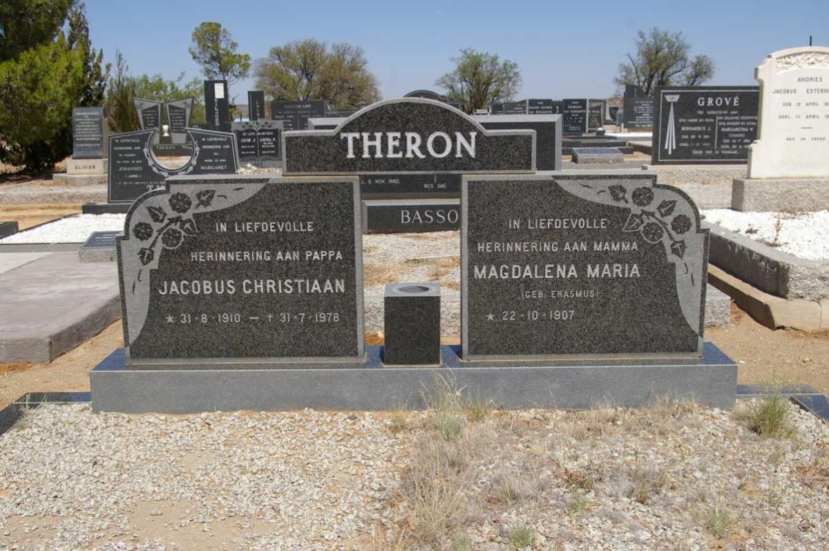 THERON Jacobus Christiaan 1910-1978 &amp; Magdalena Maria ERASMUS 1907-