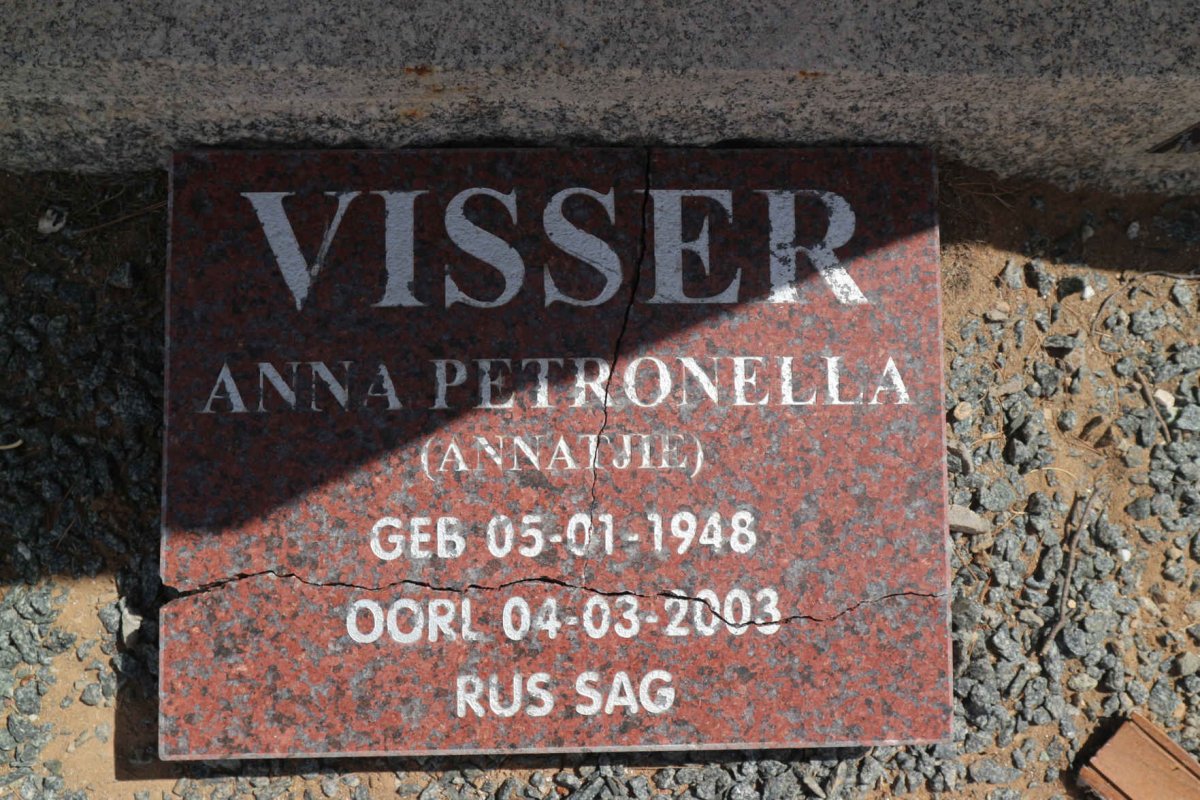 VISSER Anna Petronella 1948-2003