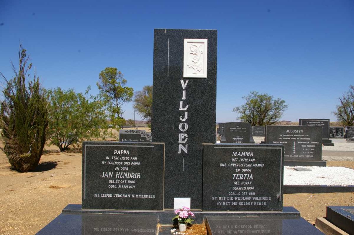 VILJOEN Jan Hendrik 1900-1971 &amp; Tertia HORAK 1904-1991