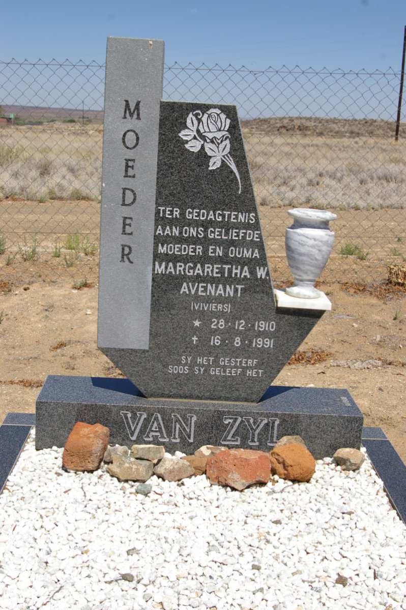 ZYL Margaretha W. Avenant, van nee VIVIERS 1910-1991