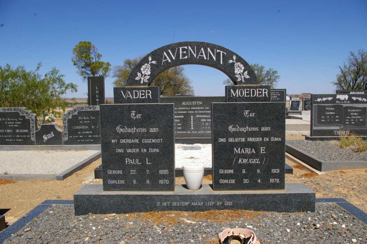AVENANT Paul L. 1895-1970 &amp; Maria E. KRUGEL 1901-1978