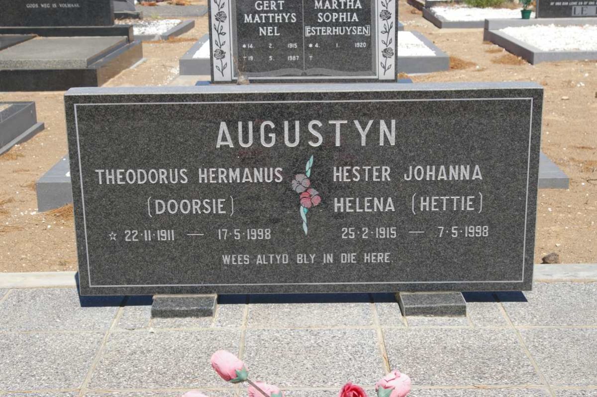 AUGUSTYN Theodorus Hermanus 1911-1998 &amp; Hester Johanna Helena 1915-1998