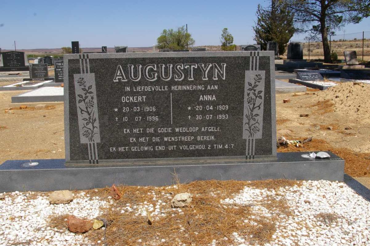 AUGUSTYN Ockert 1906-1996 &amp; Anna 1909-1993