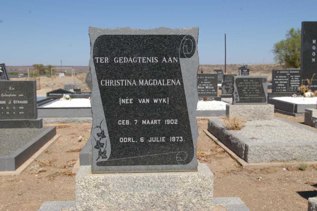 ? Christina Magdalena nee VAN WYK 1902-1973