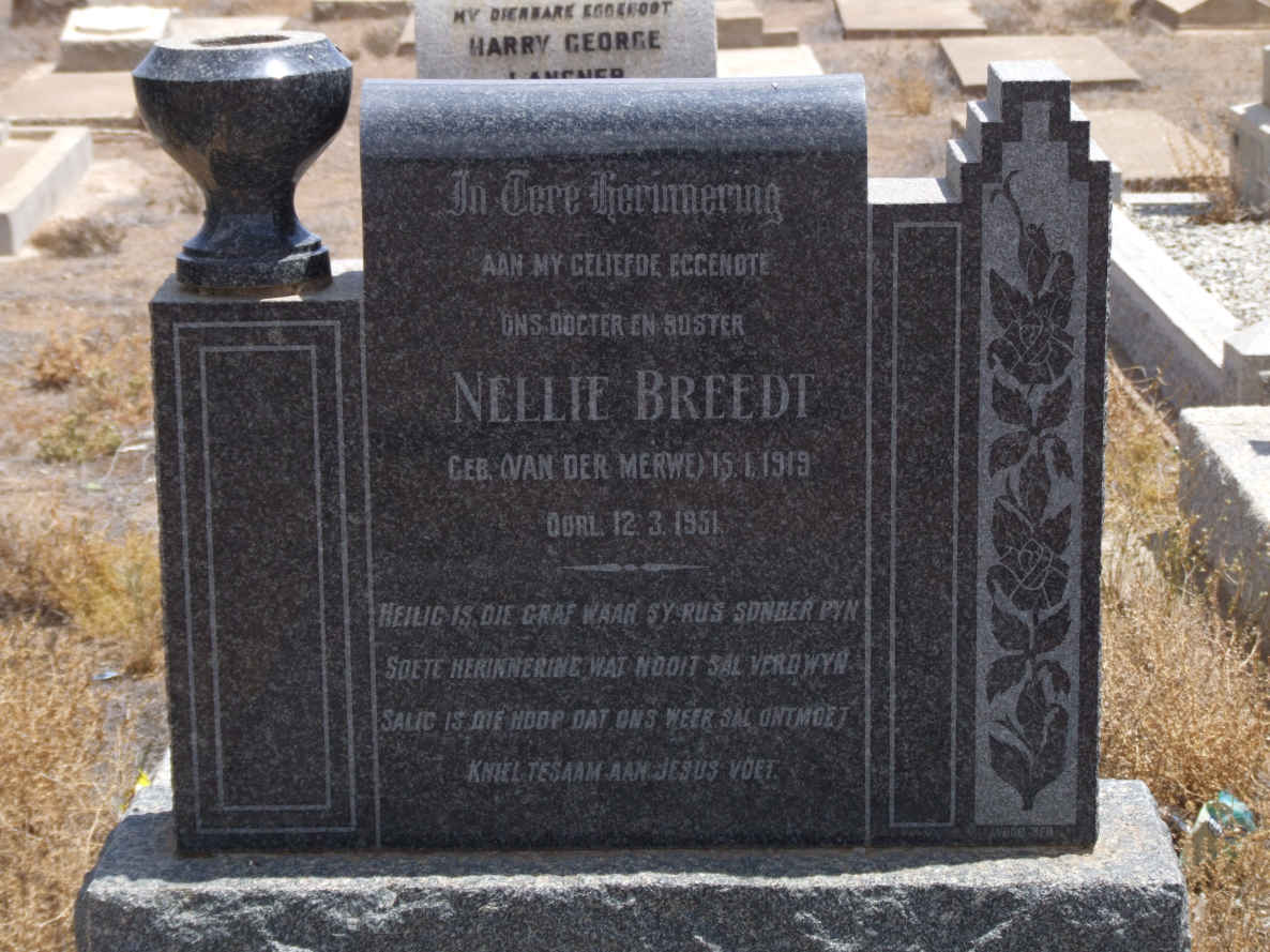 BREEDT Nellie nee VAN DER MERWE 1919-1951