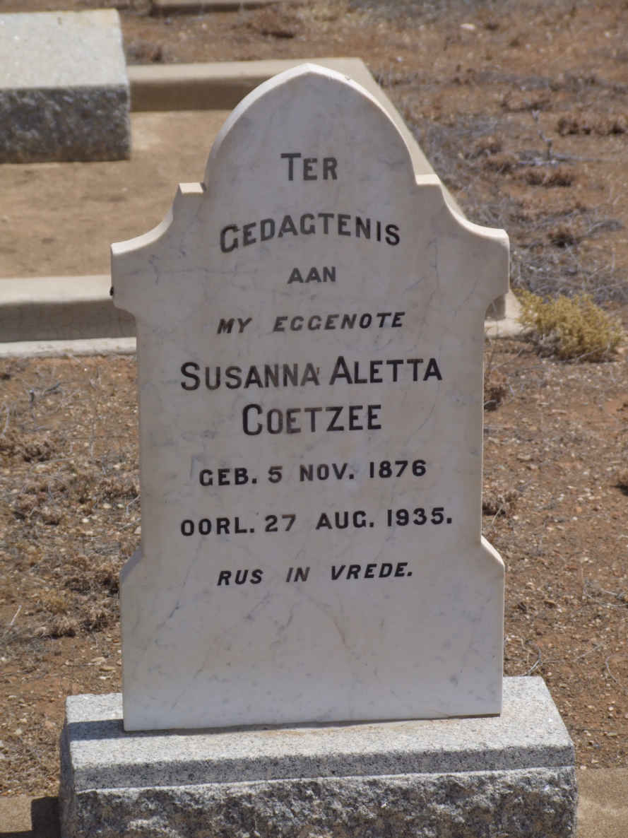 COETZEE Susanna Aletta 1876-1935