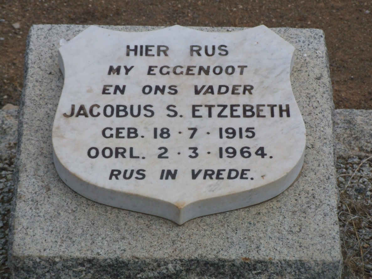 ETZEBETH Jacobus S. 1915-1964